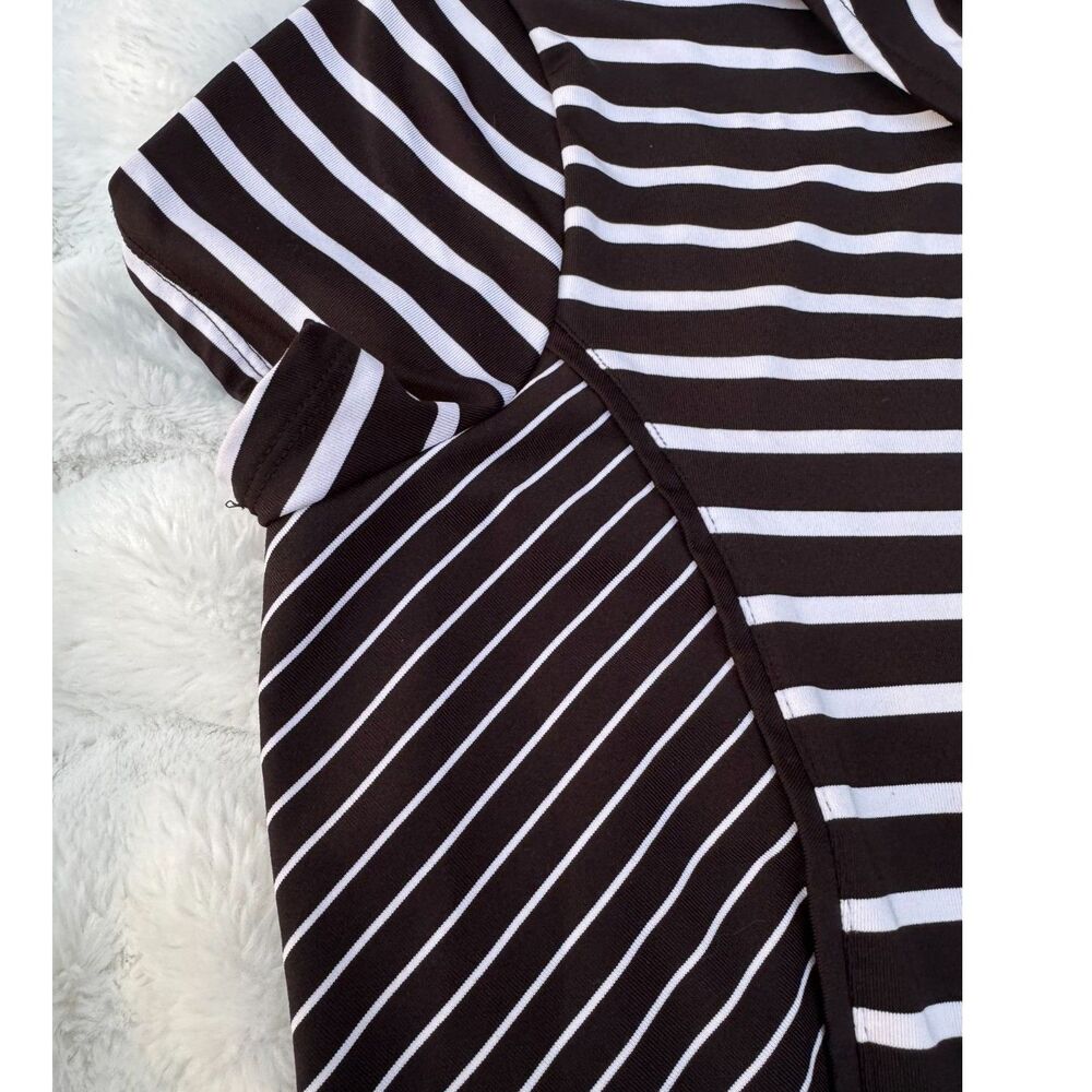 Zernergy Golf by Chico Activewear Tops Short Sleeve Black & White Stripe Size 1 - Picture 5 of 8